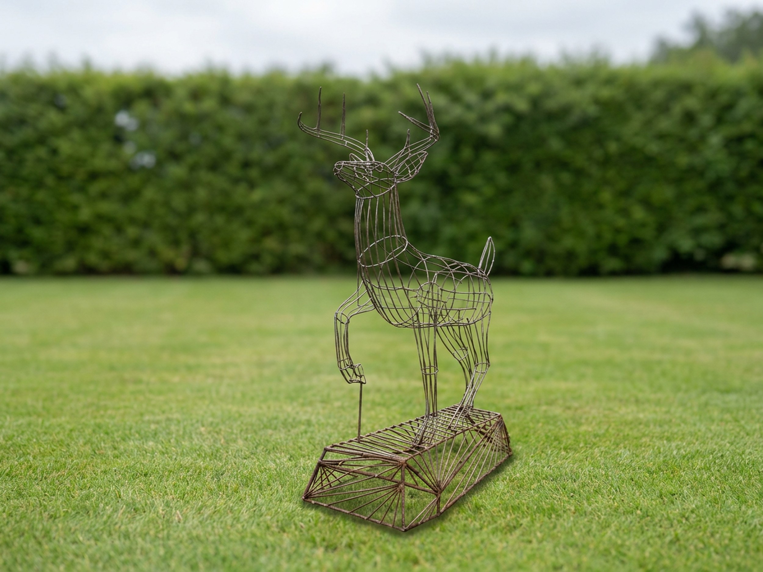 Running Deer High Topiary, Wire frame, 60 in Running Deer High Topiary, Wire frame, 60 in