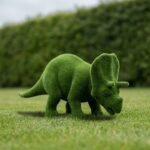 Artificial Grass Triceratops Topiary, 5.58 Ft