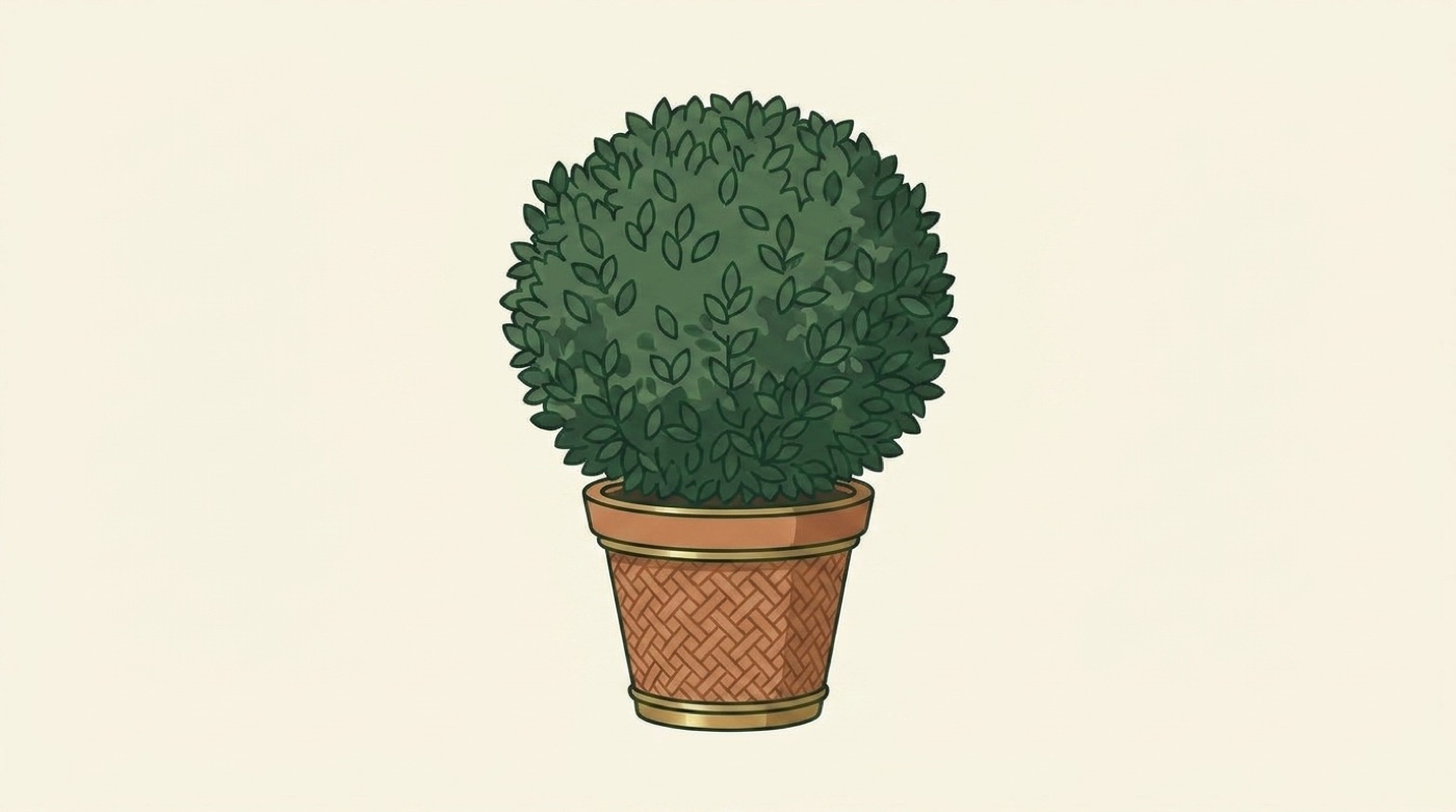 Boxwood ball topiary in a terracotta pot