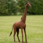 Standing Giraffe Scrap Metal Sculpture