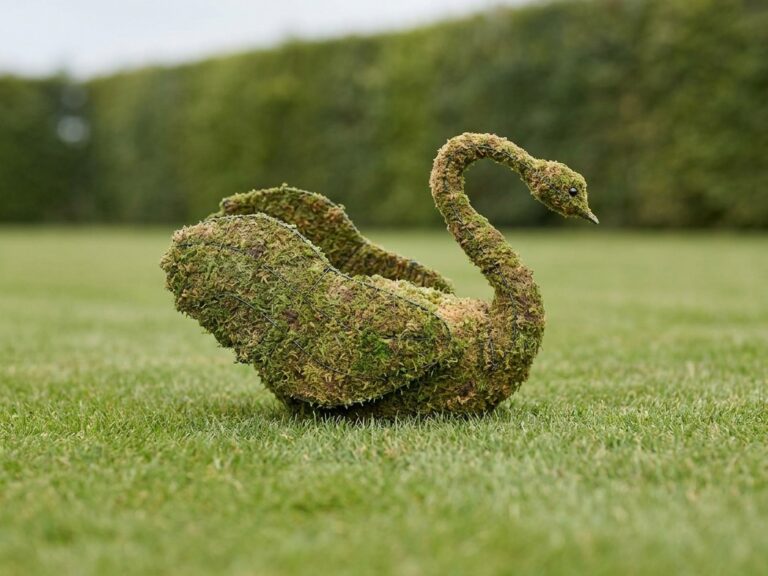 Swan Topiary, Mossed, 24 in