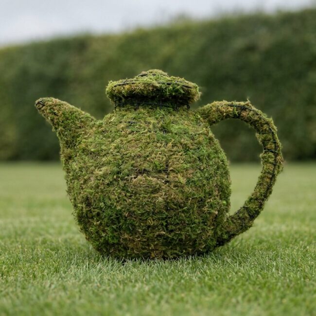 Teapot Topiary, 13 Inch (Mossed), 8–13 in