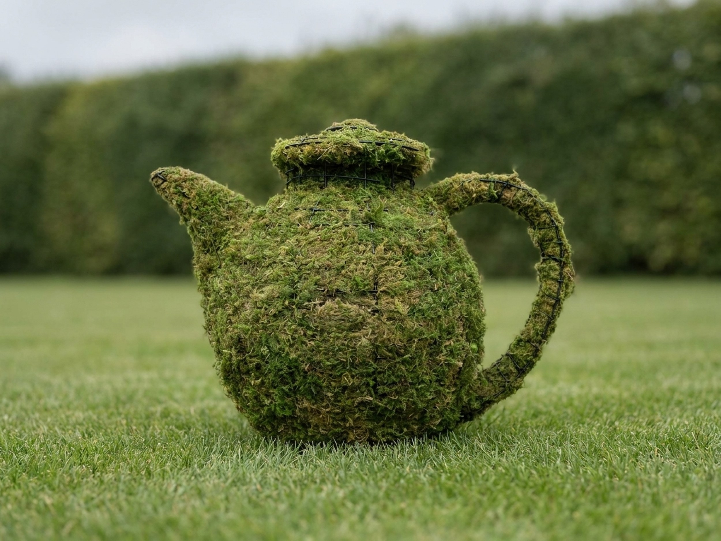 Teapot Topiary, Mossed, 13 in Teapot Topiary, Mossed, 13 in