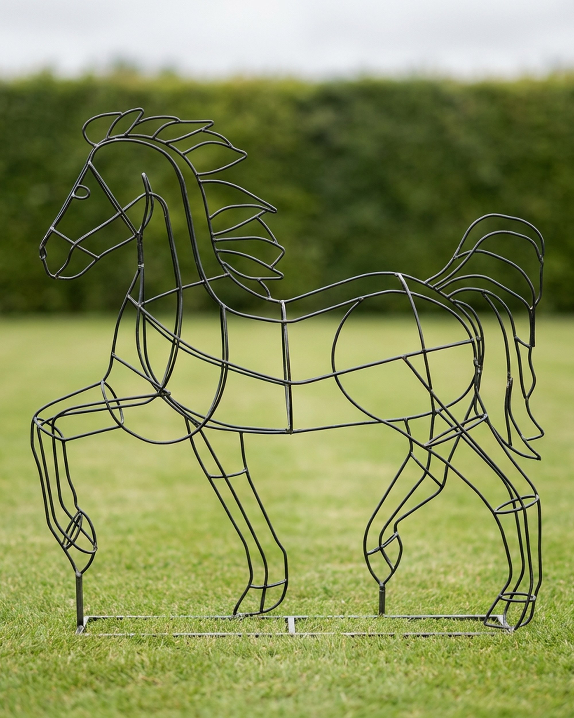 Dancing Horse Topiary, Wire frame, 48 in