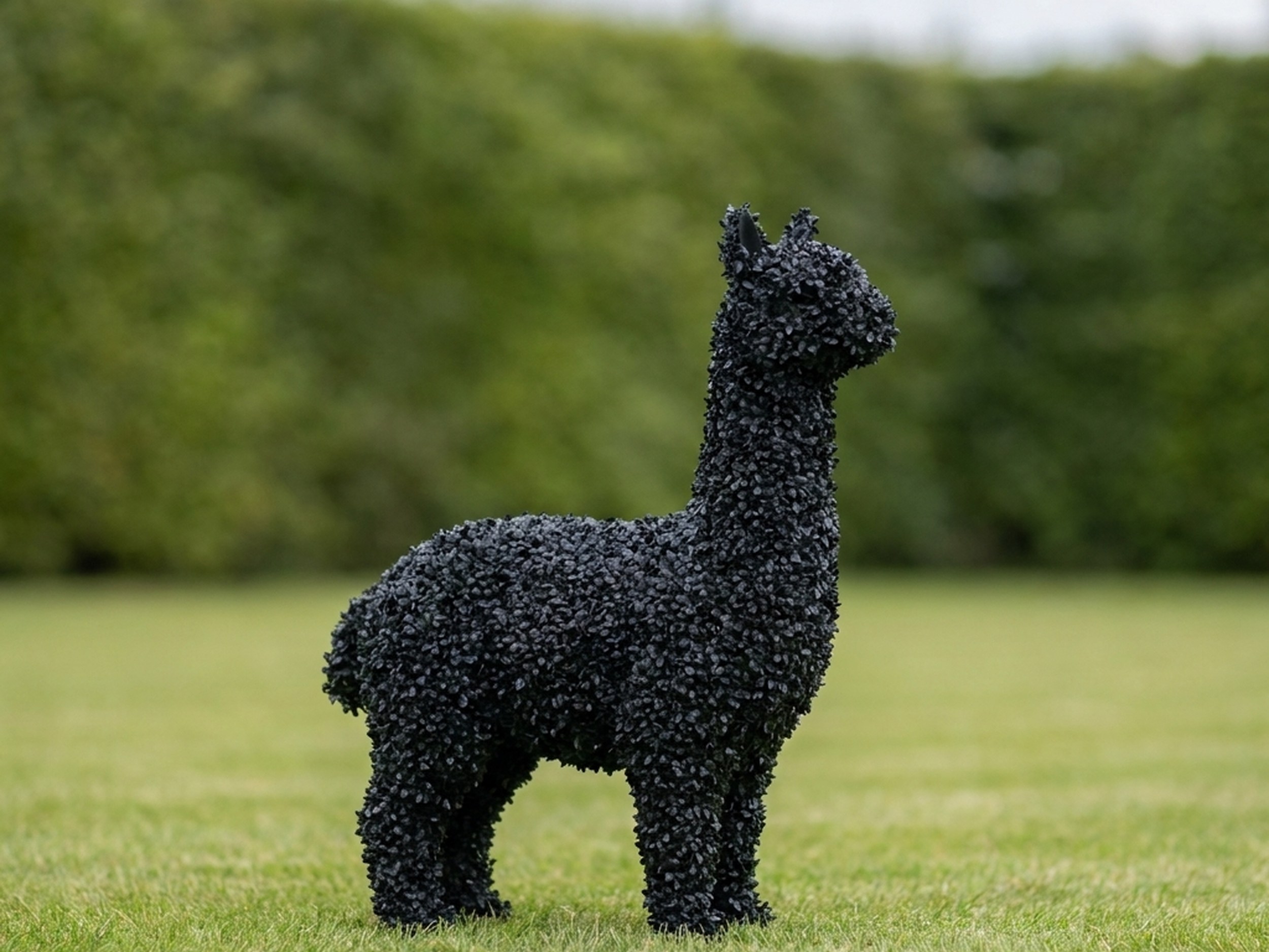 Llama In Black Boxwood Topiary