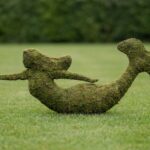 Swimming Mermaid Topiary, Moss-Covered