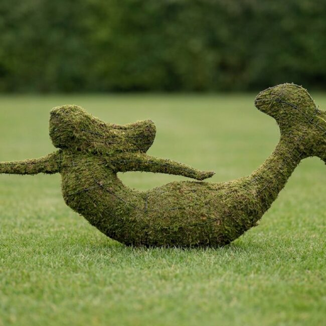 Swimming Mermaid Topiary, Moss-Covered