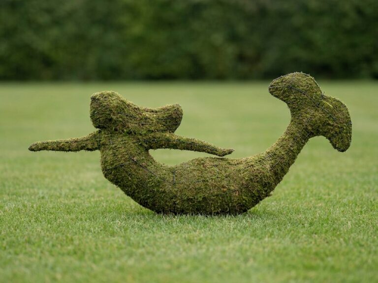 Swimming Mermaid Topiary, Moss-Covered