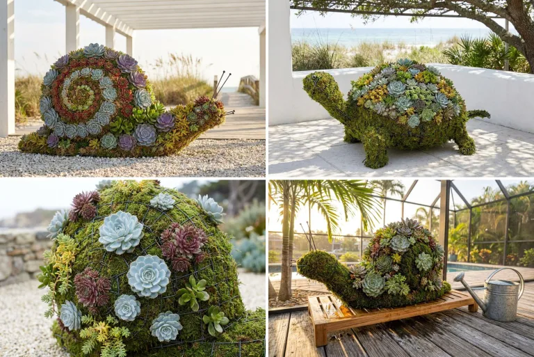 Succulent Mosaic Topiary on a Florida Coast: How to Keep It Alive