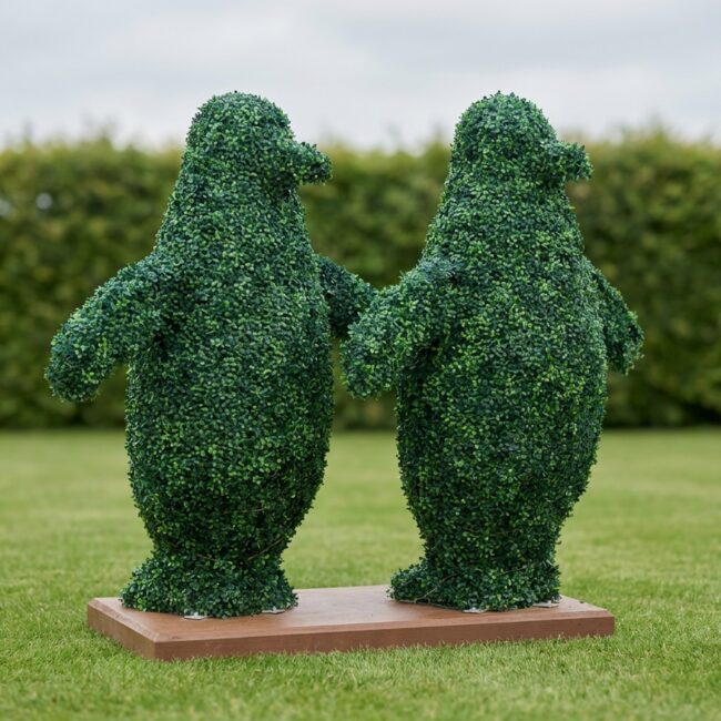Pair of Topiary Penguins, 4-Foot, Outdoor Boxwoods