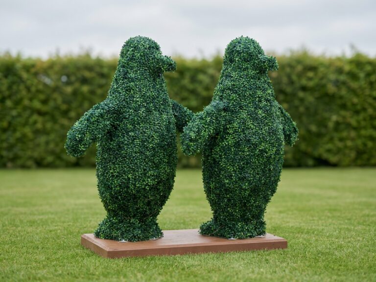 Pair of Topiary Penguins, 4-Foot, Outdoor Boxwoods