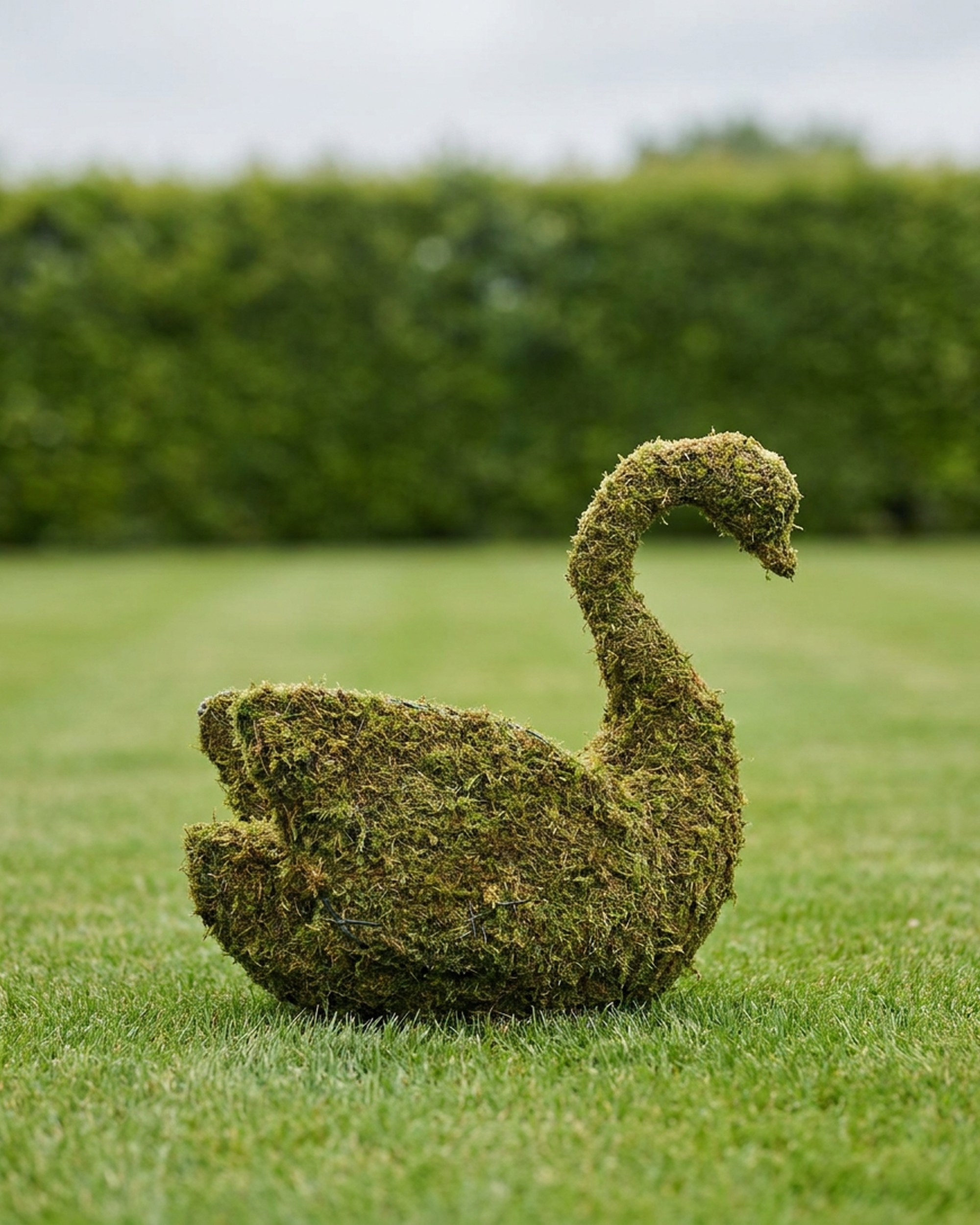 Swan Topiary, Mossed Swan Topiary, Mossed