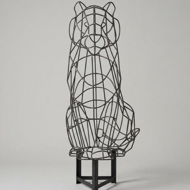 Tiger Topiary, Lifesize Sitting Wire Frame, Made to Order