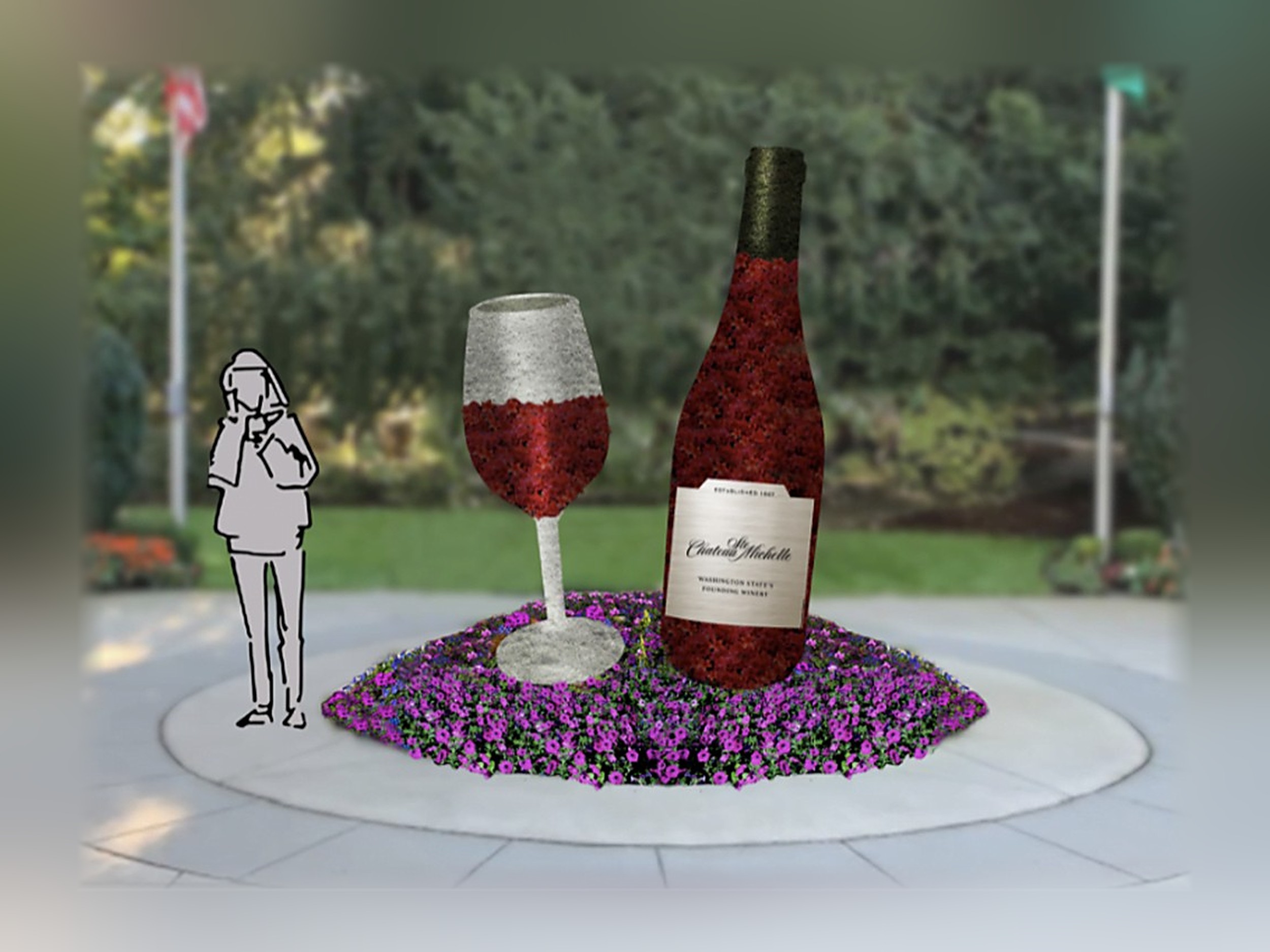 Wine Glass And Bottles Topiary Wine Glass And Bottles Topiary