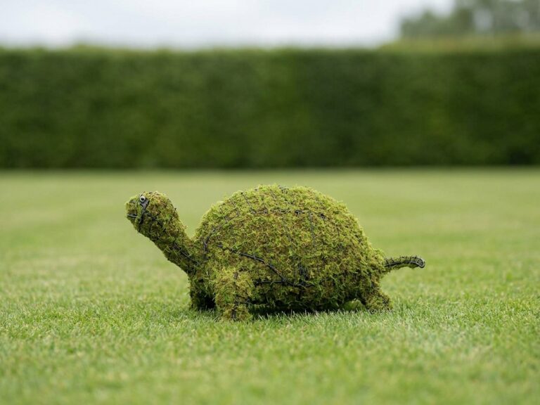 Mossed Turtle Topiary, 12 Inch