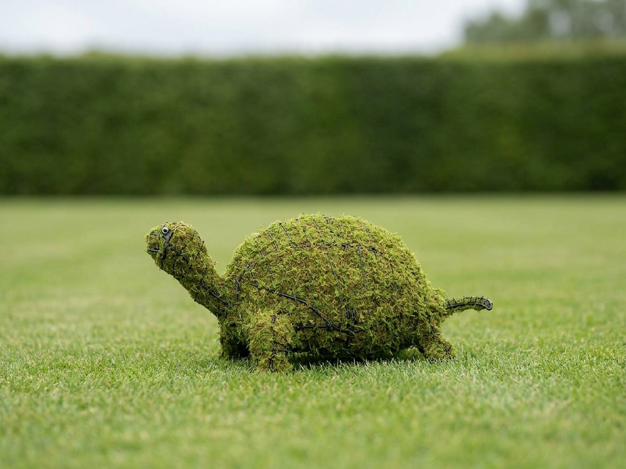Mossed Turtle Topiary, 12 Inch