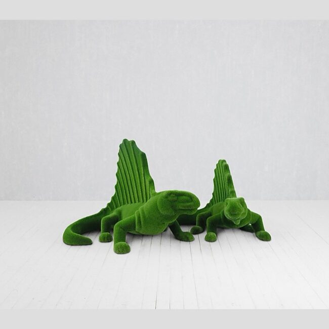 Two Dinosaur Turf Topiaries, 8.03 ft