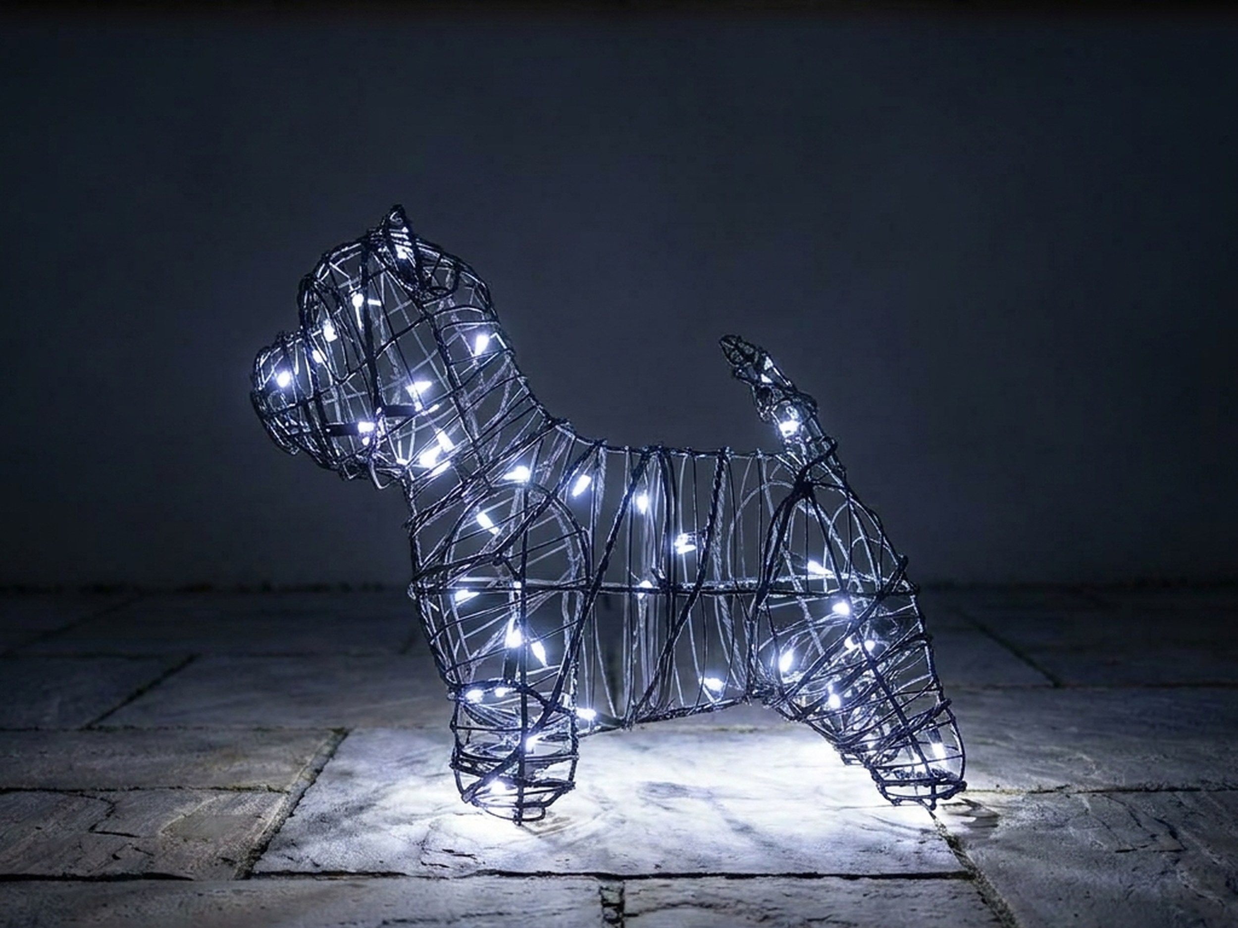 Westie Topiary, Lighted, 14 in