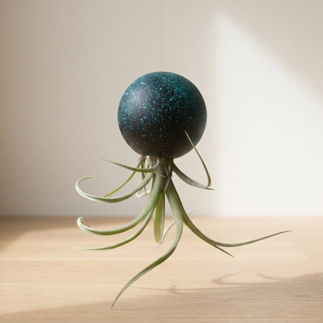 Hanging Wooden Orb Air Plant Holder