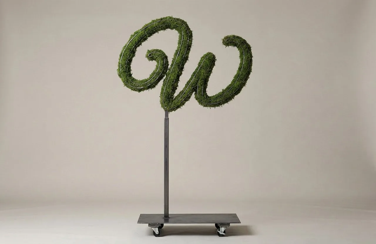 Monogram Letter W Topiary Frame, 72–90 in Monogram Letter W Topiary Frame, 72–90 in