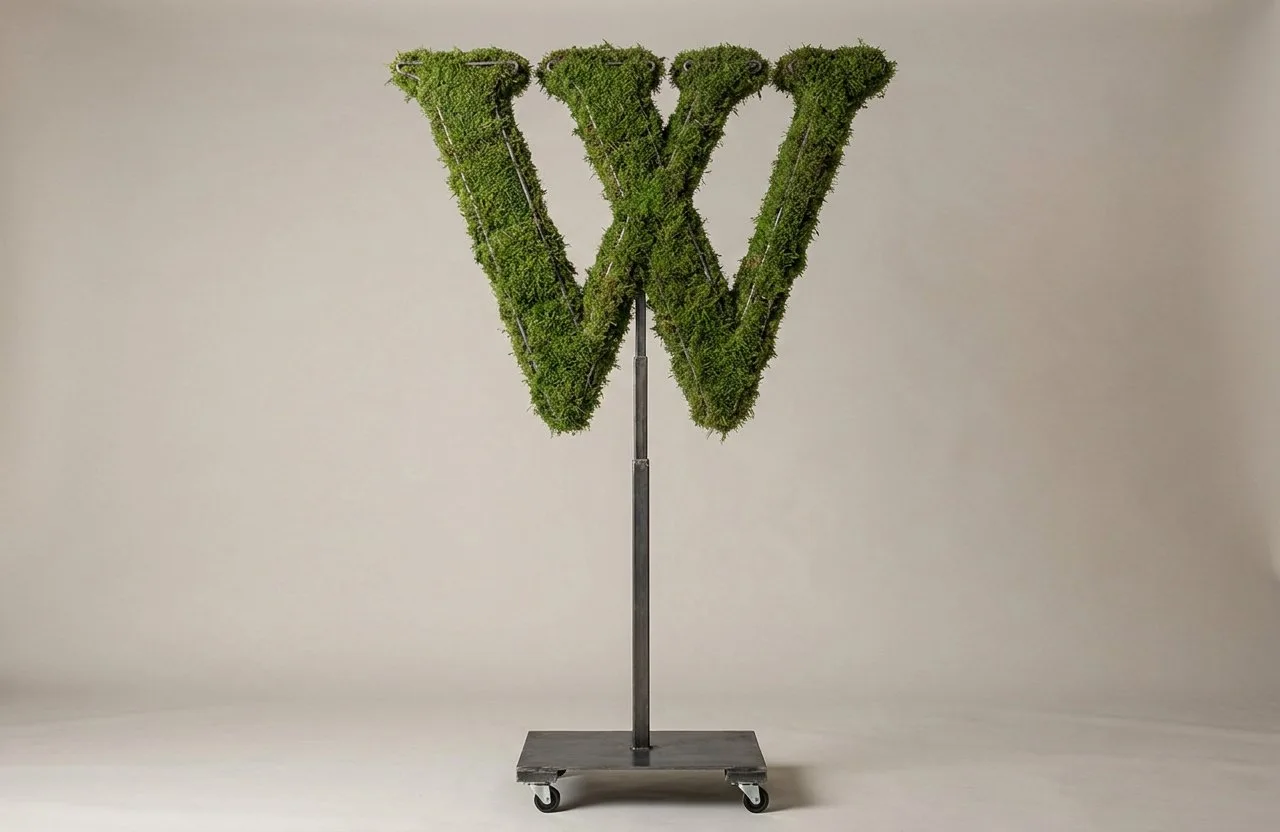 Monogram Letter W Topiary Frame, 72–90 in Monogram Letter W Topiary Frame, 72–90 in