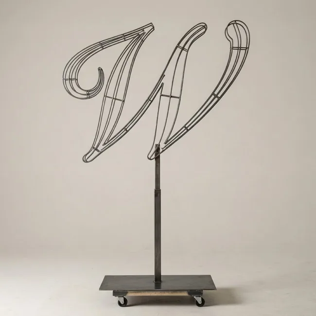 Monogram Letter W Topiary Frame, 72–90 in