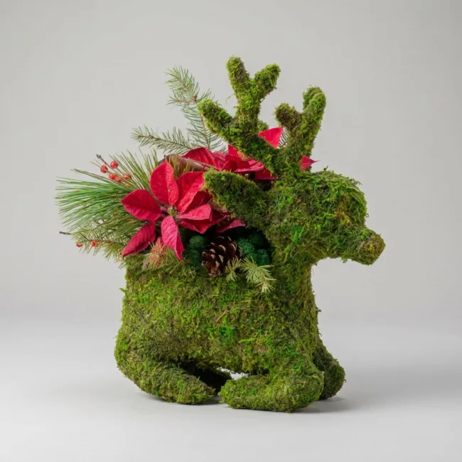 Moss Reindeer Planter, Sitting, 20 in